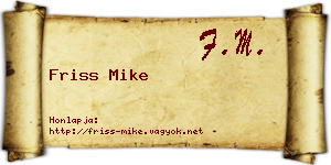 Friss Mike névjegykártya